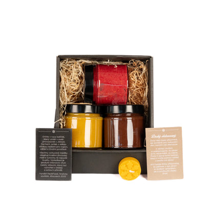 Vánoční dárkové balení 3x250g v krabičce s mašlí