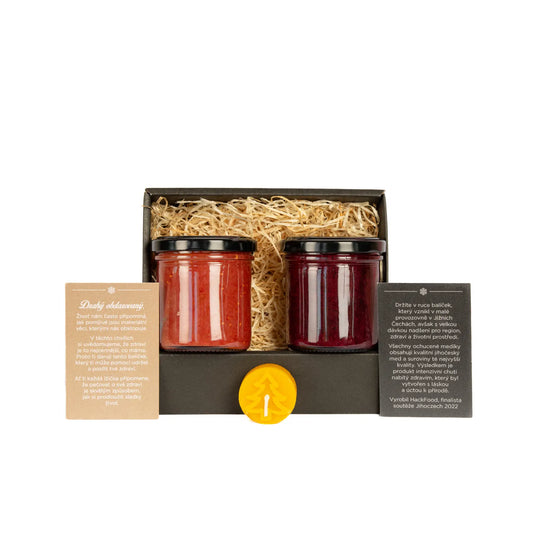 Vánoční dárkové balení 2x185g v krabičce s mašlí
